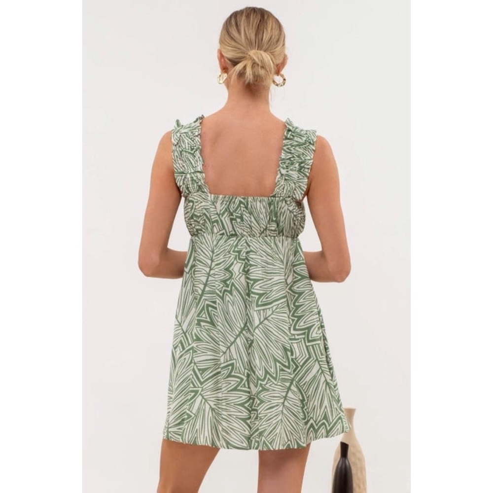 Leaf Print Mini Dress - Picture 2 of 2